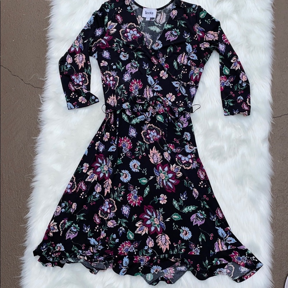 Leota dress black floral women’s size small - Picture 7 of 8